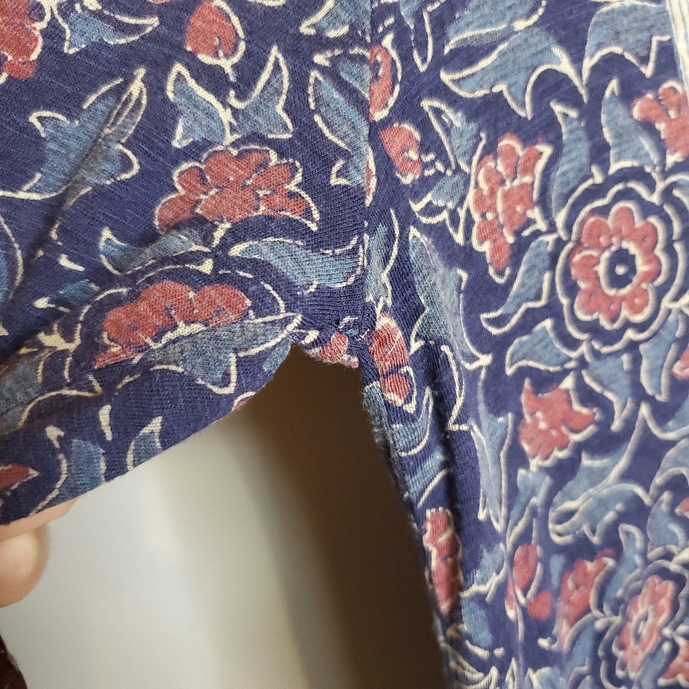 Lucky Brand Floral Woodblock Print Peasant Blouse - Picture 10 of 16